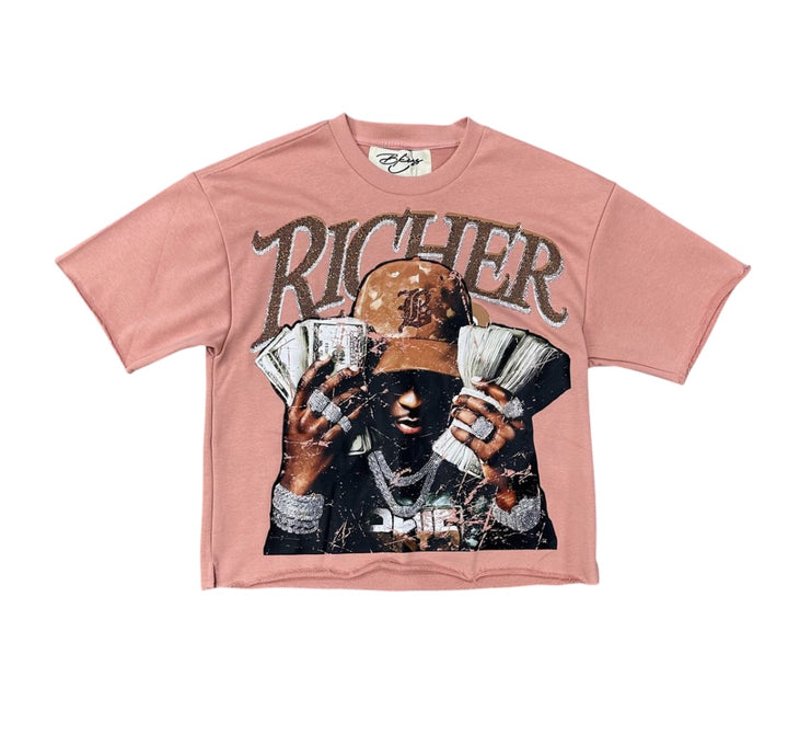 Richer Cropped Tee - Pink