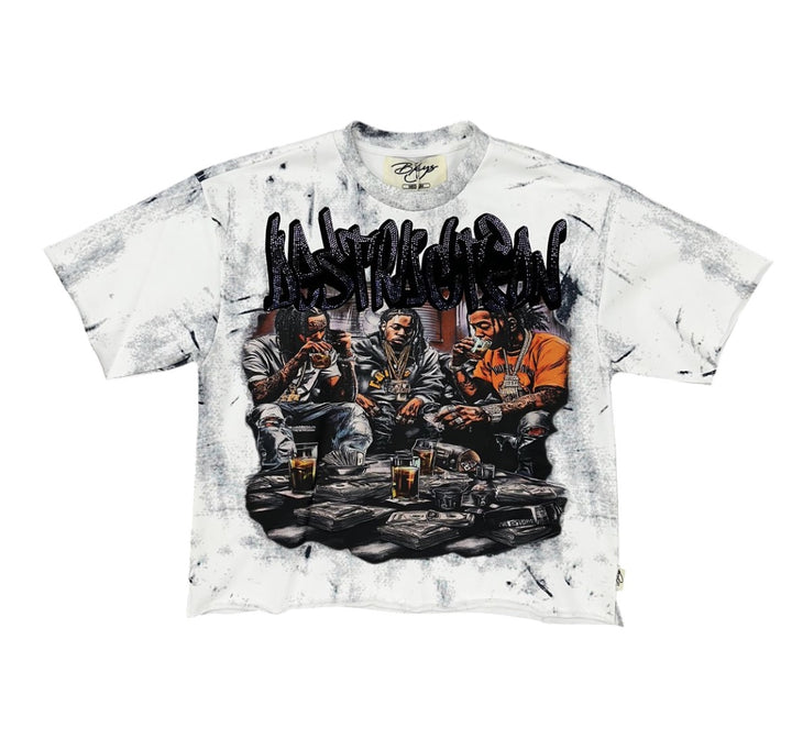 Destruction Cropped Tee - White