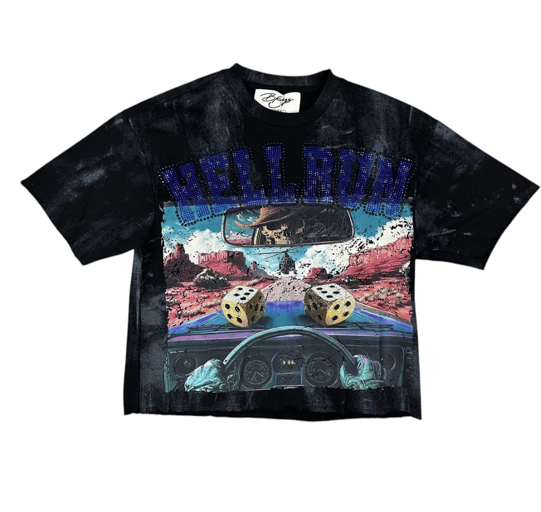 Hell Run Cropped Tee - Black