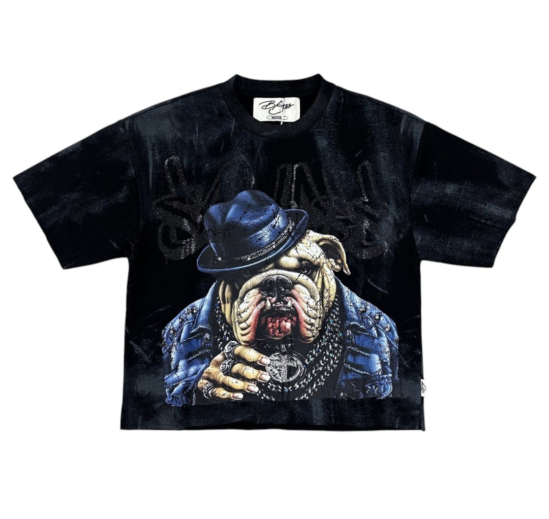 Say Less Cropped Tee - Black