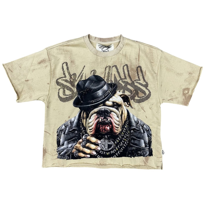 Say Less Cropped Tee - Beige