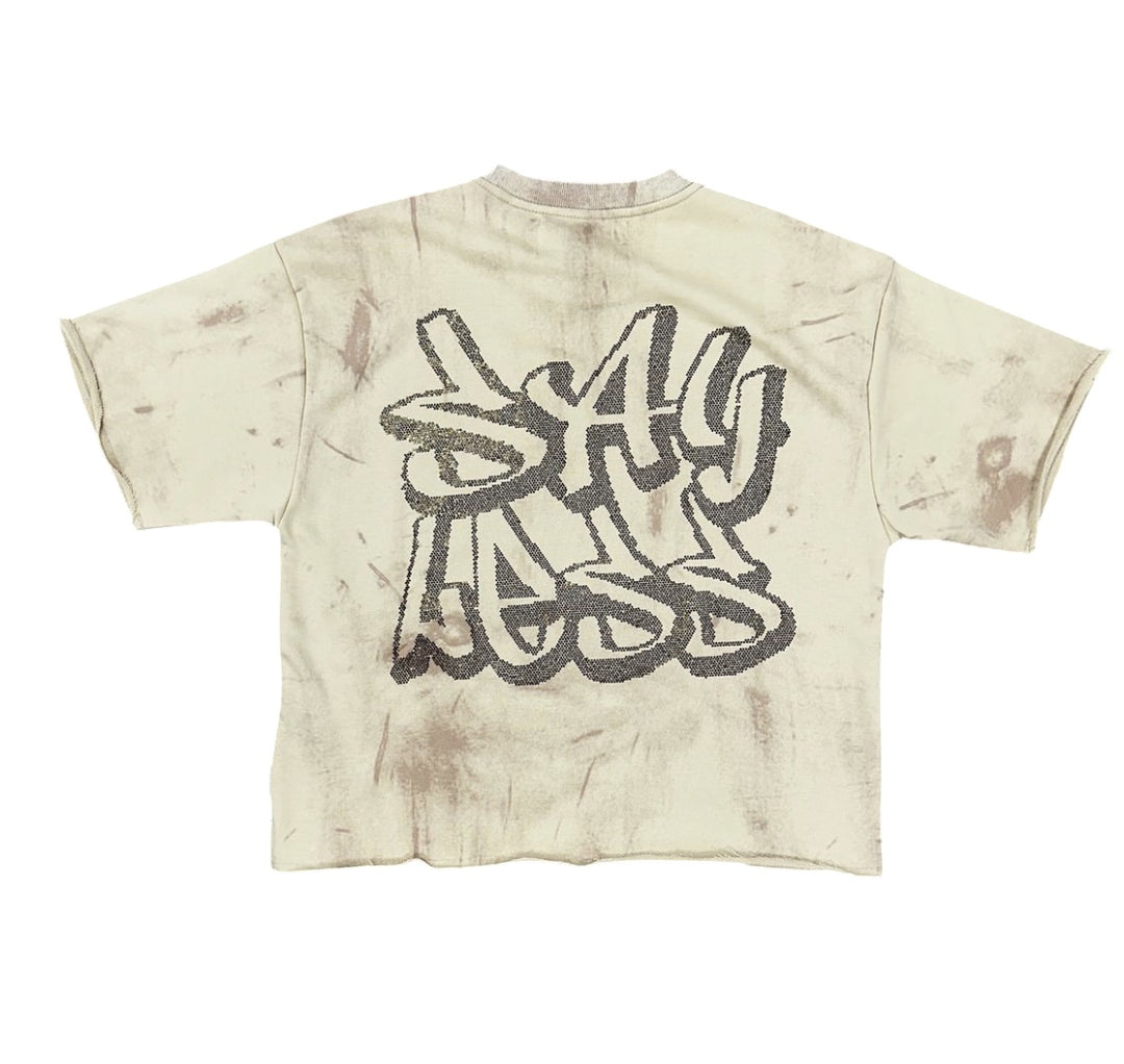 Say Less Cropped Tee - Beige