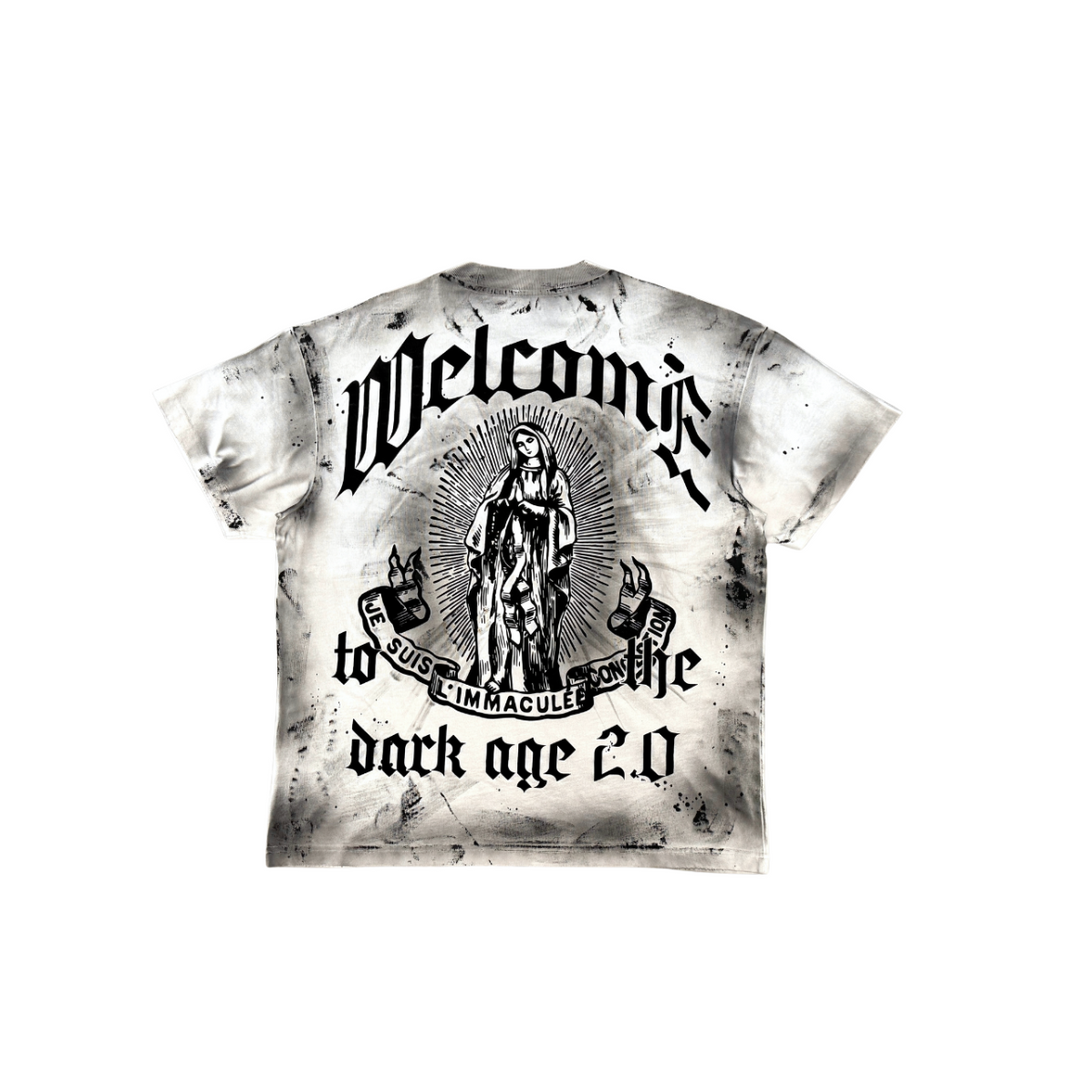 WASHED TEE W/ CUT &amp; SEW DETAIL