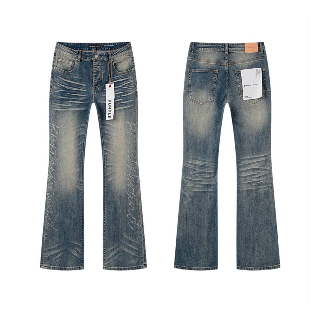 "Purple" Brand Stacked Fitted Jeans - Blue (2)