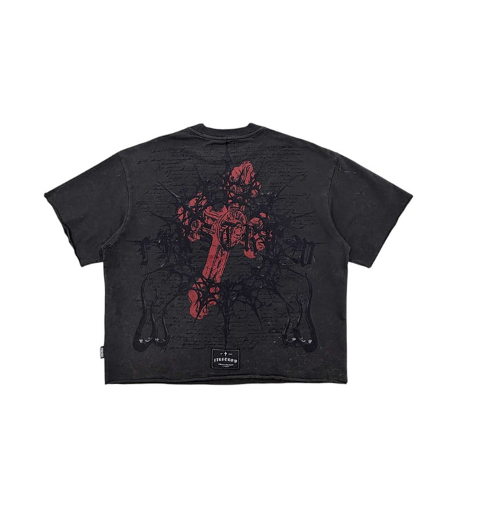 RIDE HARD IRON MONUMENT CROP TEE