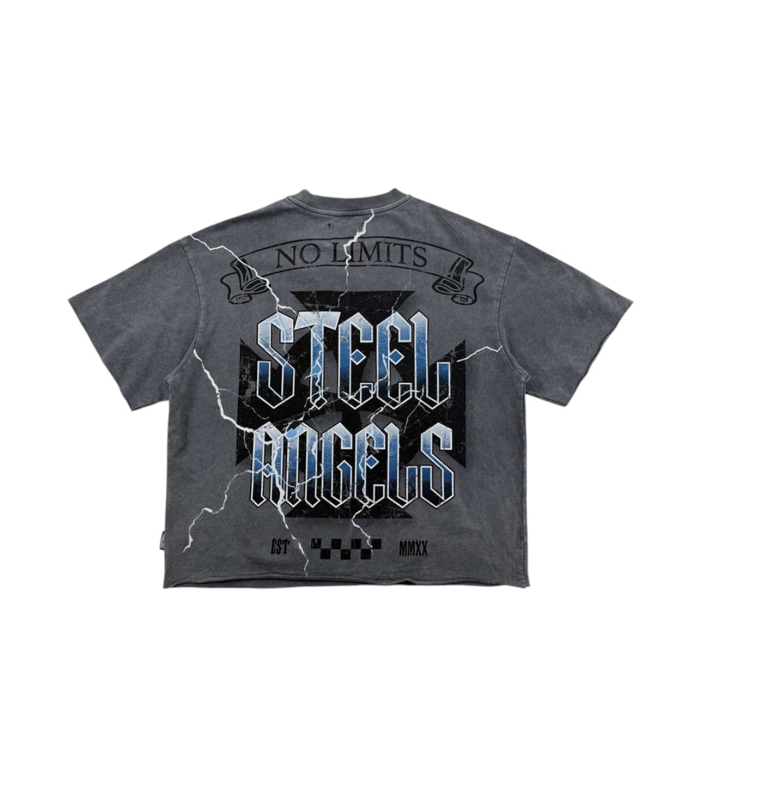 STEEL ANGELS ASH PARISH CROP TEE