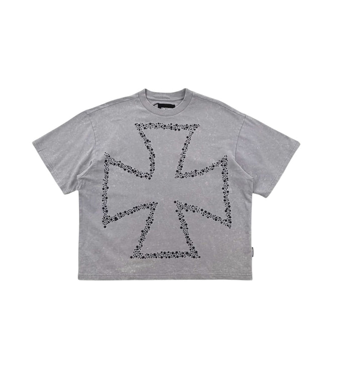 SHADOW WORSHIP SILVER REQUIEM CROP TEE