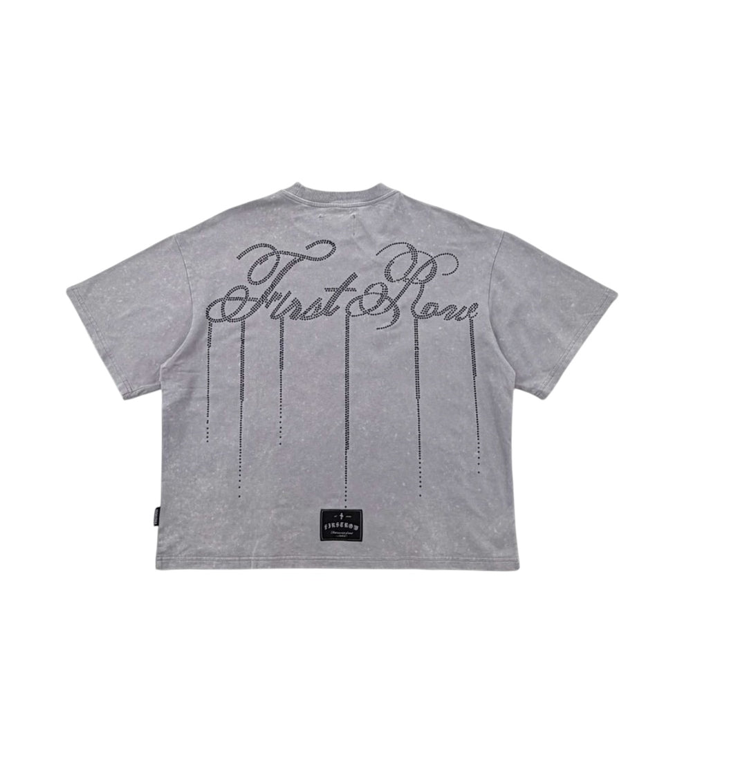 SHADOW WORSHIP SILVER REQUIEM CROP TEE
