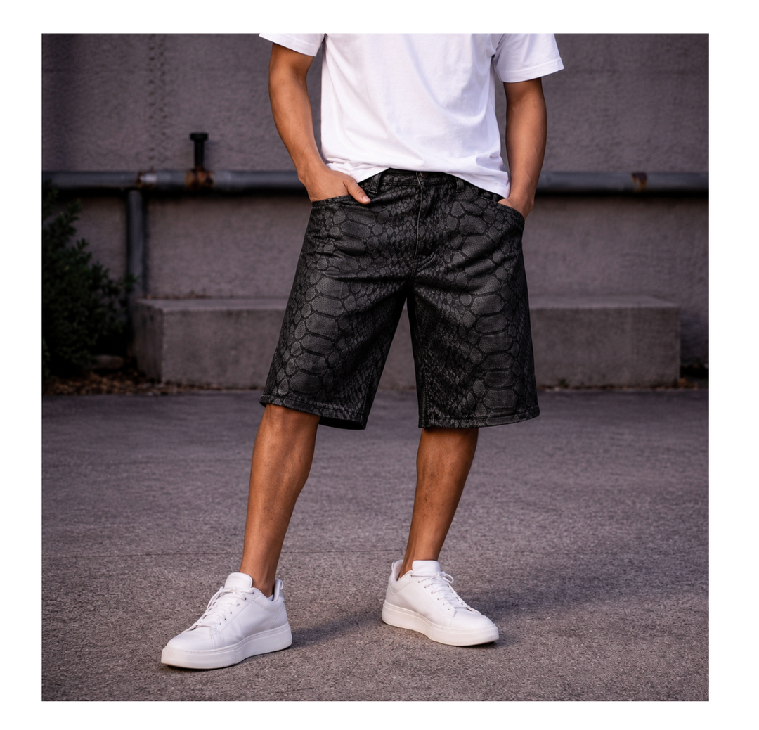 Croc Denim Shorts