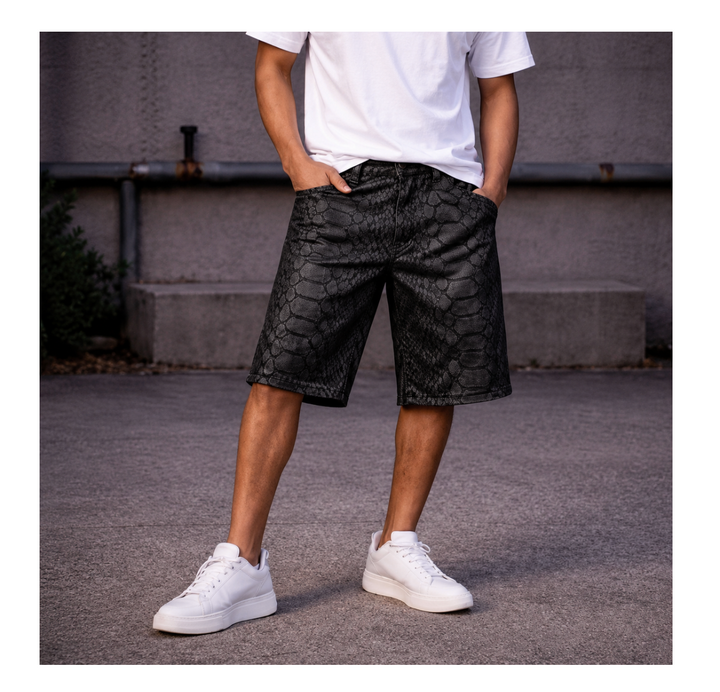 Croc Denim Shorts