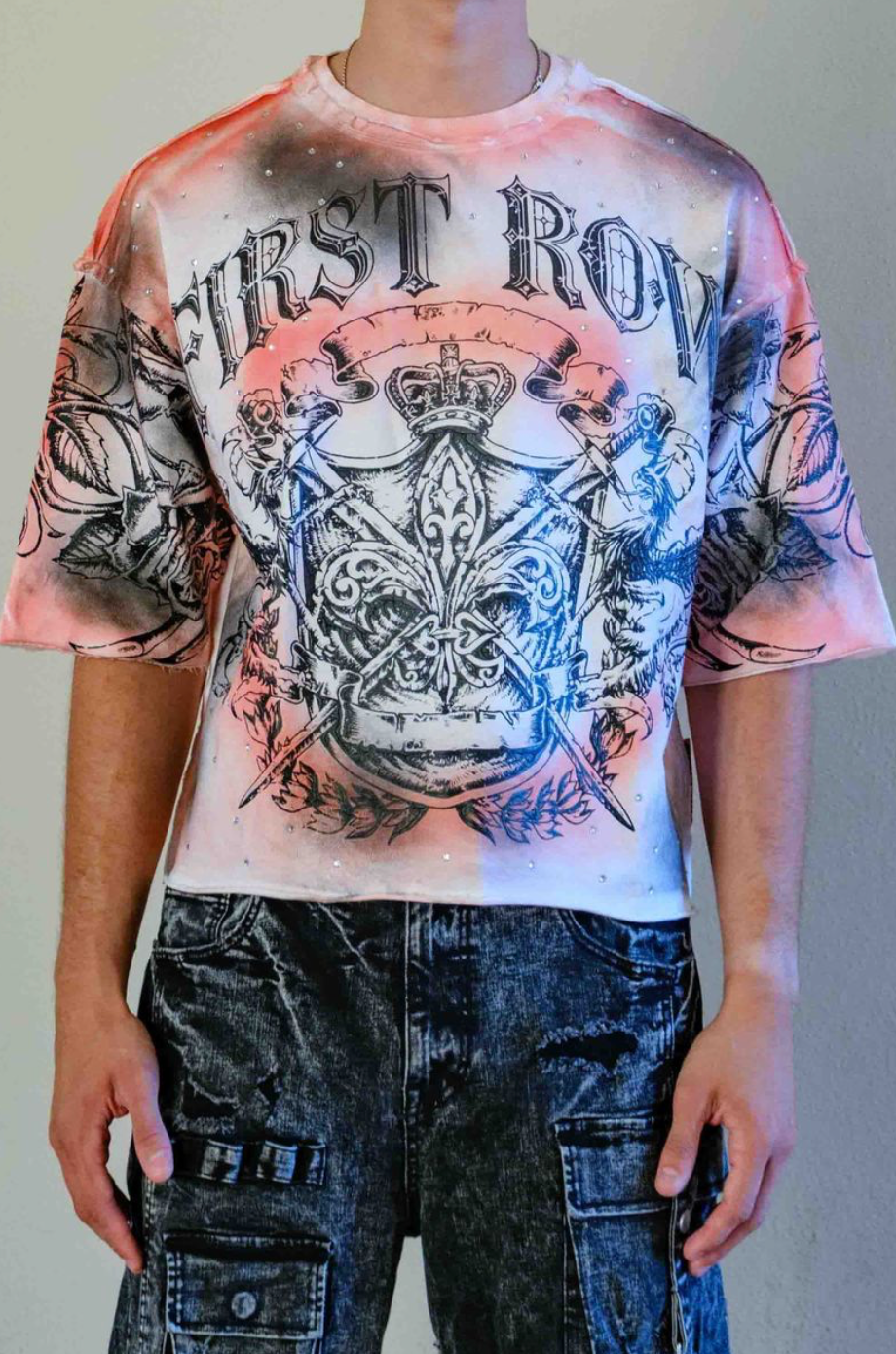 First Row Honor Cropped Tee - Pink