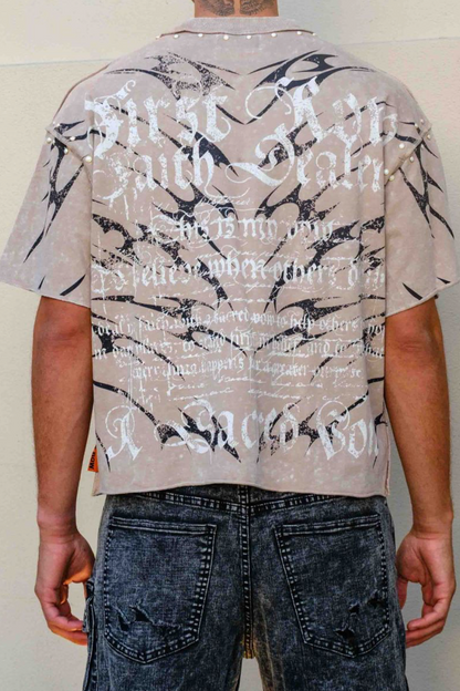 First Row Immutable Cropped Tee - Beige