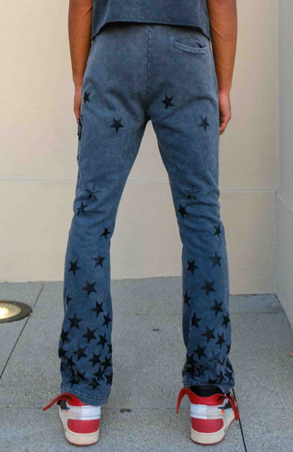 First Row Star Stacked Sweats - Dark Grey