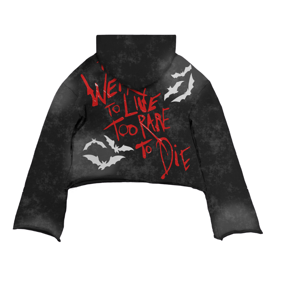 Too Rare Cropped Hoodie - Wash Black