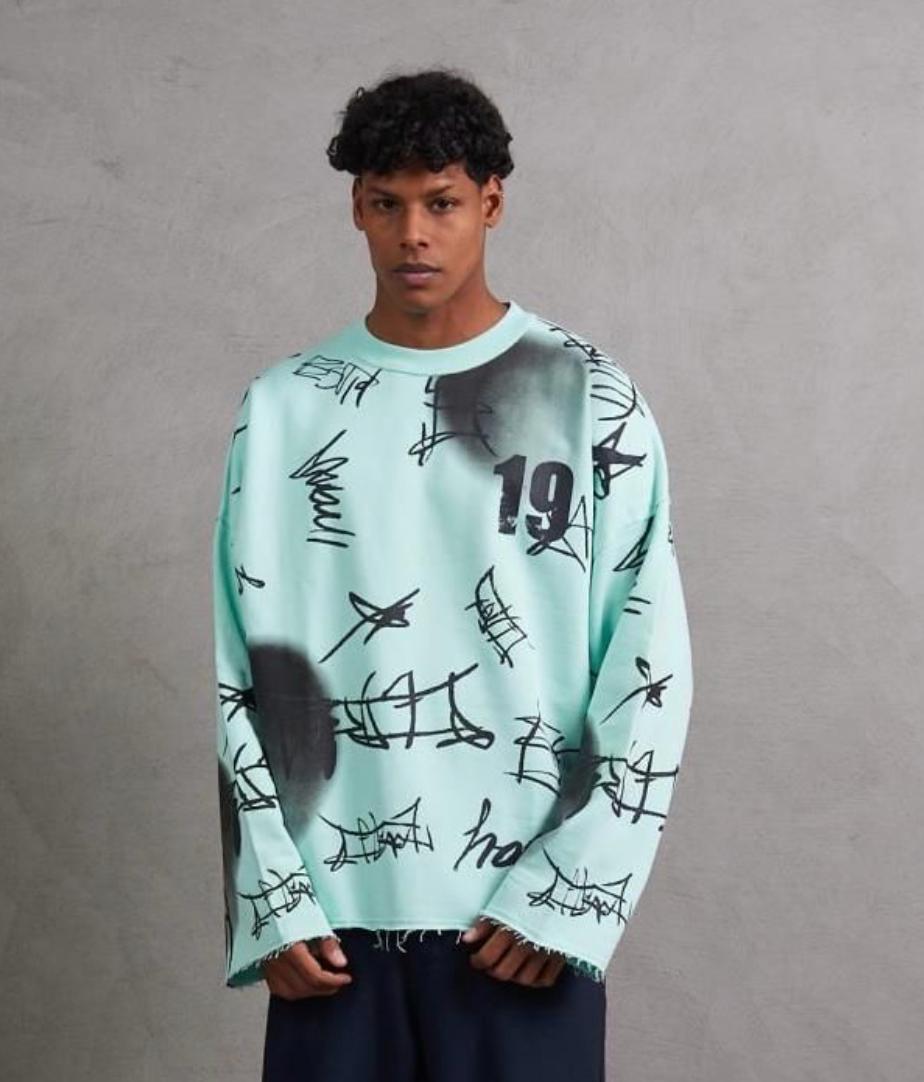 Grunge Street Crewneck - Blue