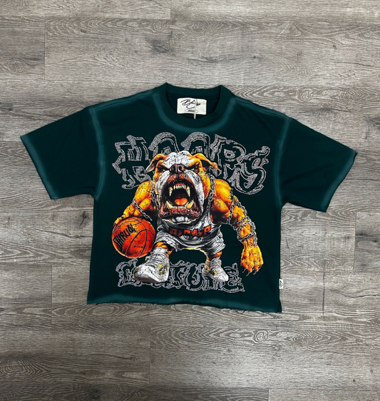 The World Is Mine F-Terry Cropped Tee - Green