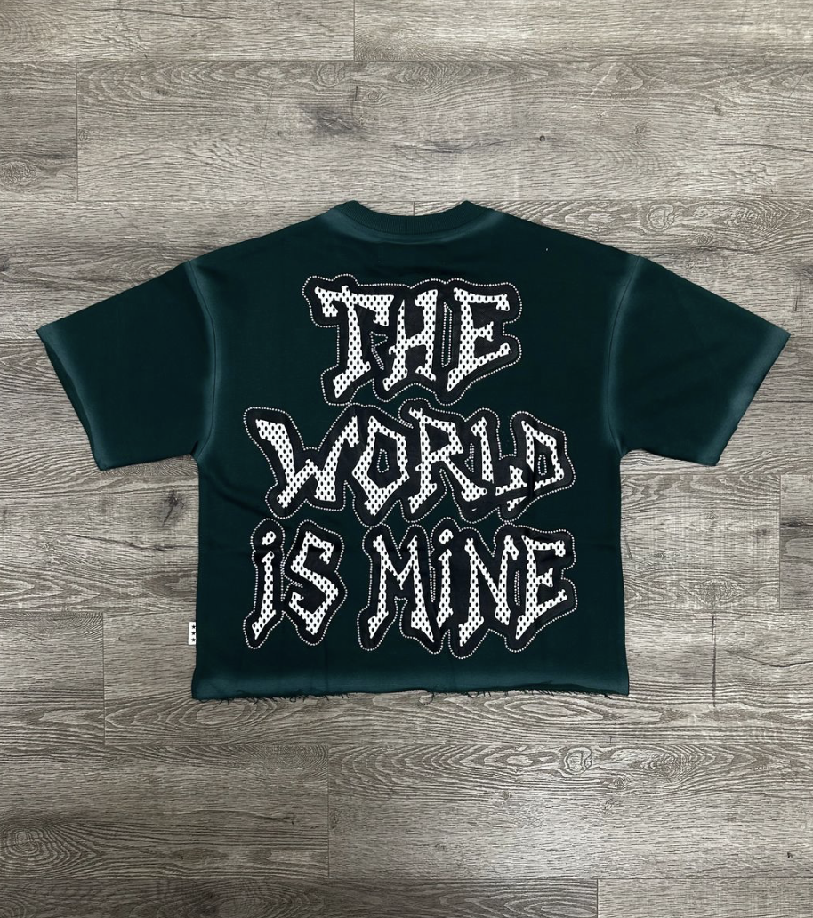 The World Is Mine F-Terry Cropped Tee - Green