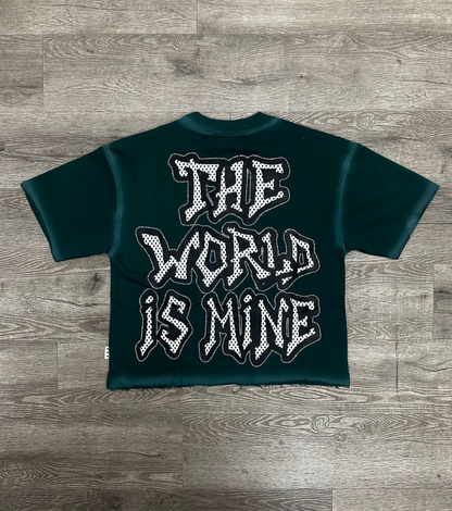 The World Is Mine F-Terry Cropped Tee - Green