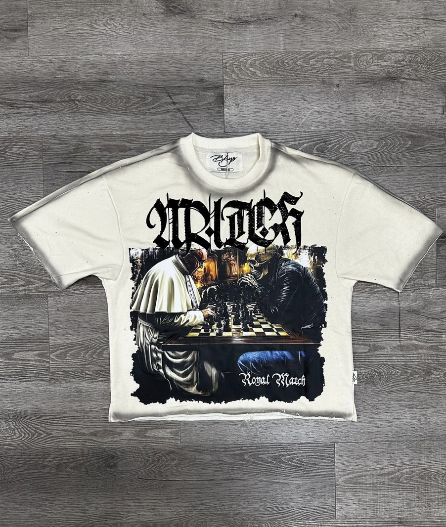 Royal Match F-Terry Cropped Tee - Off White