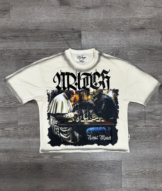 Royal Match F-Terry Cropped Tee - Off White