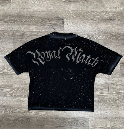 Royal Match F-Terry Cropped Tee -  Black