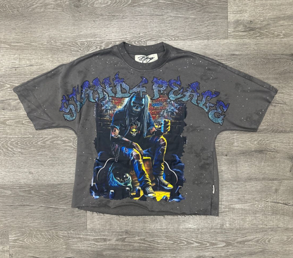 Stand 4 Peace F-Terry Cropped Tee - Grey