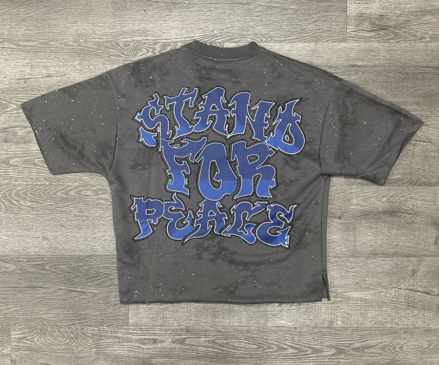 Stand 4 Peace F-Terry Cropped Tee - Grey