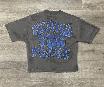 Stand 4 Peace F-Terry Cropped Tee - Grey