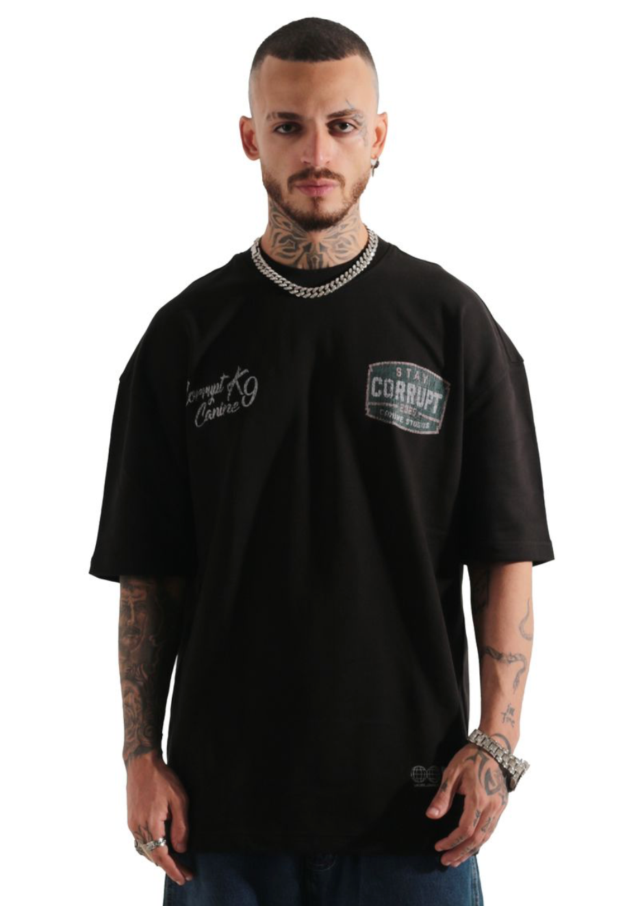 Corrupt Stay Oversized Box Tee - Black
