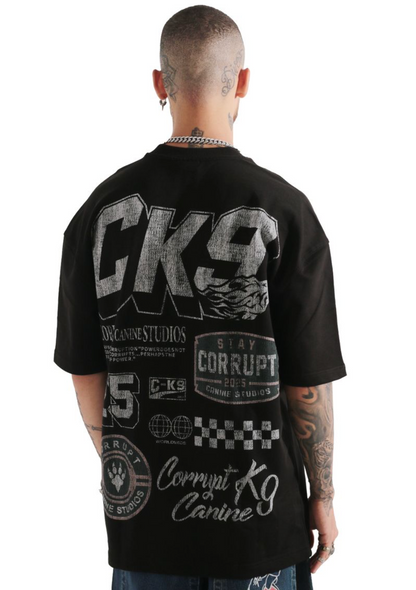 Corrupt Stay Oversized Box Tee - Black