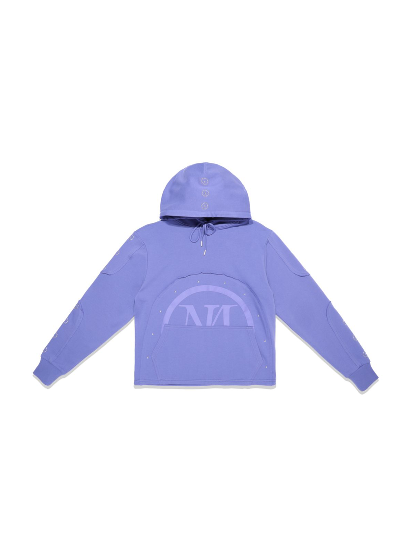Panel Hoodie w/Rhinestones - Purple