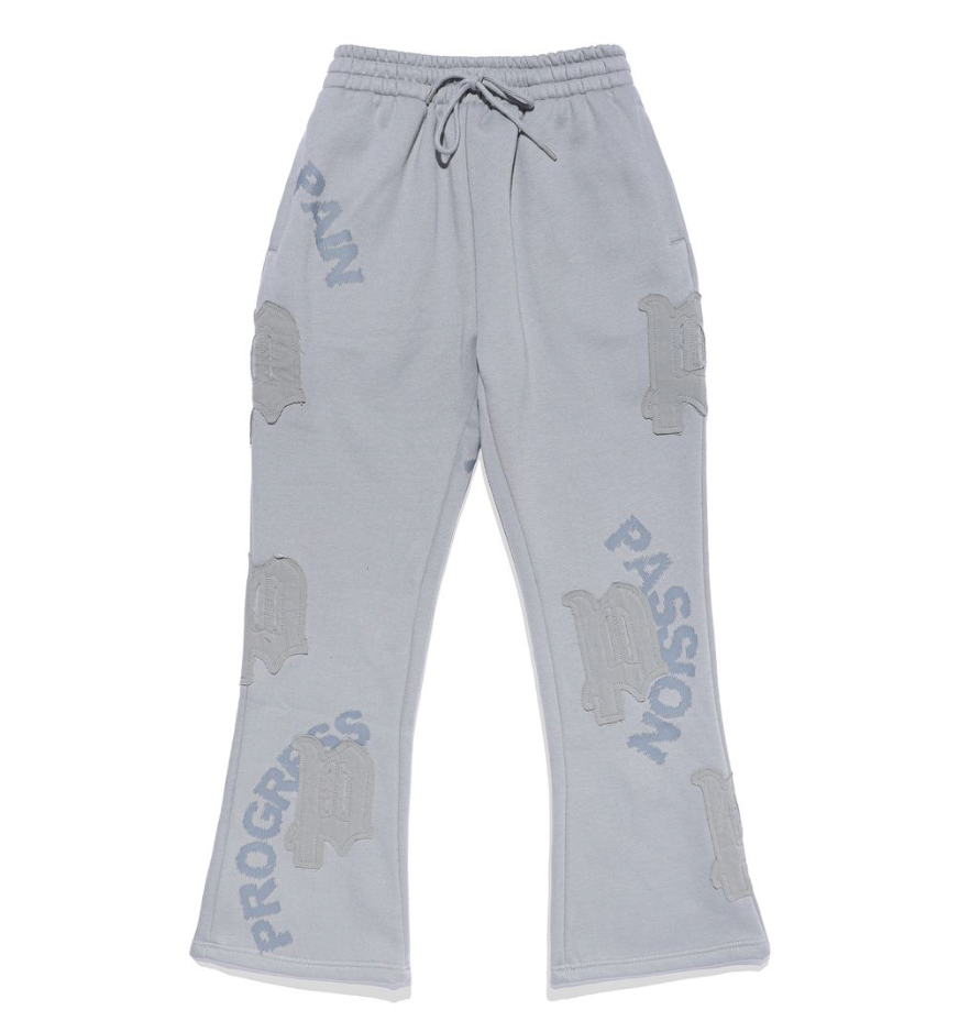 Pain and Progress Stacked Sweats - Grey