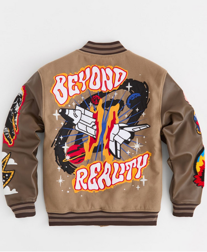 Beyond Reality Varsity Jacket - Brown