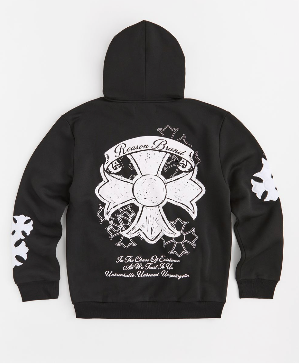 Rebellion Zip Up Hoodie - Black