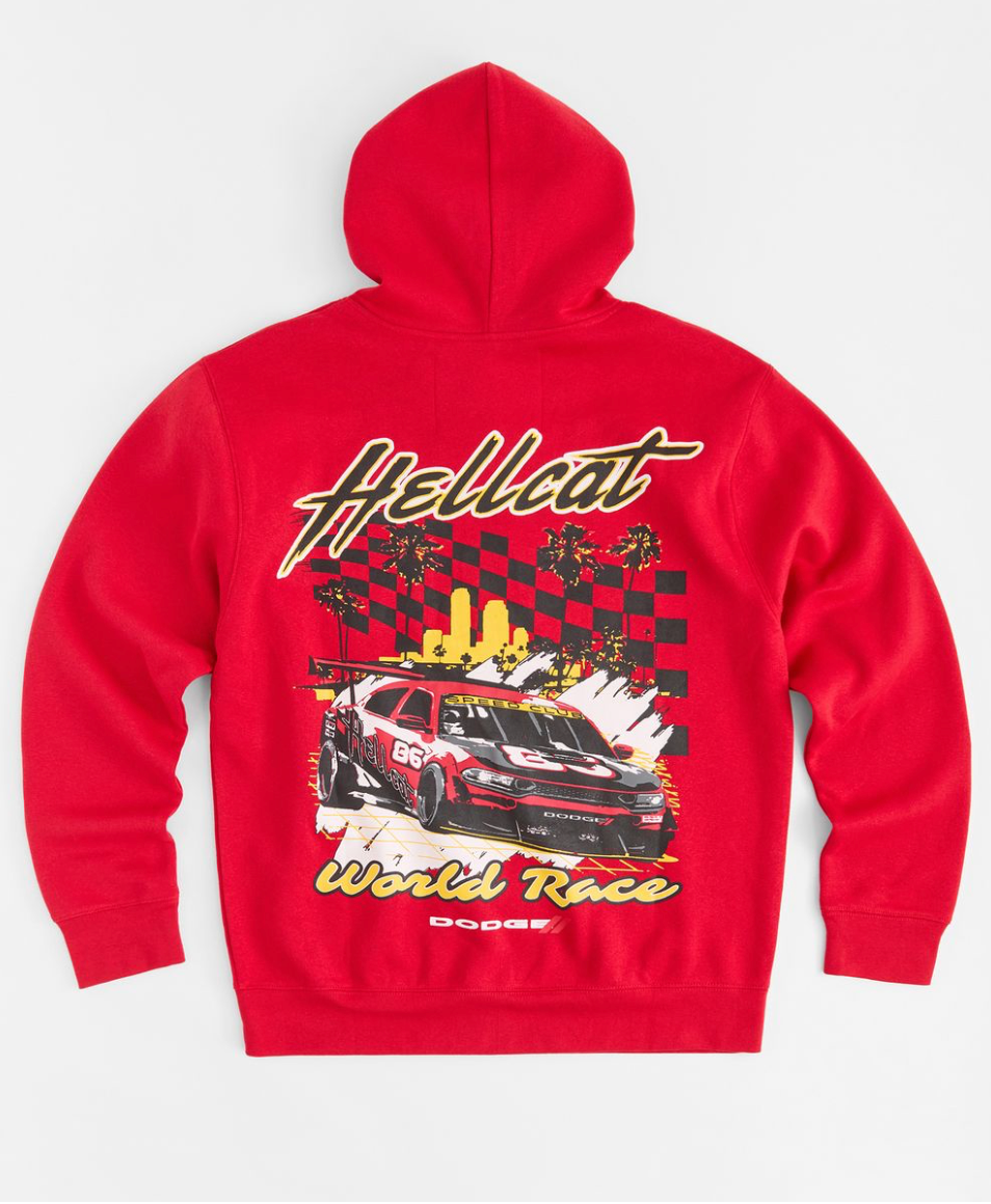 Dodge Hellcat Full Zip Hoodie - Red