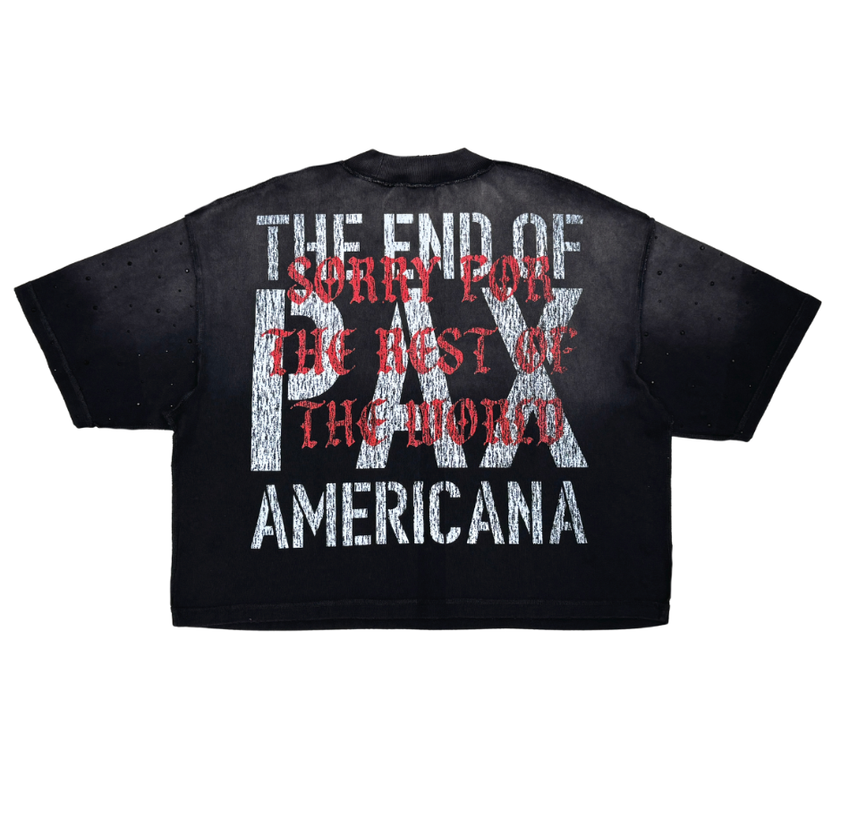 Dark age 2.0 Rhinestone Cropped Tee - Black