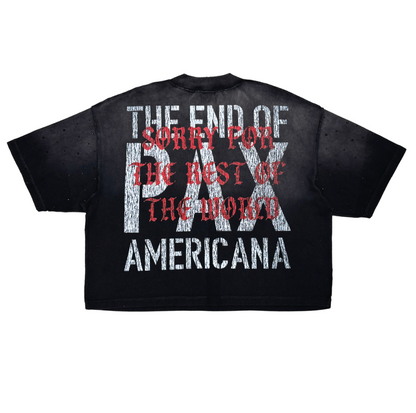 Dark age 2.0 Rhinestone Cropped Tee - Black