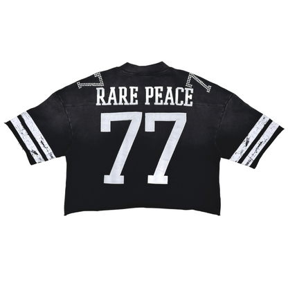 F-Terry Cropped Tee w/Rhinestone - Black