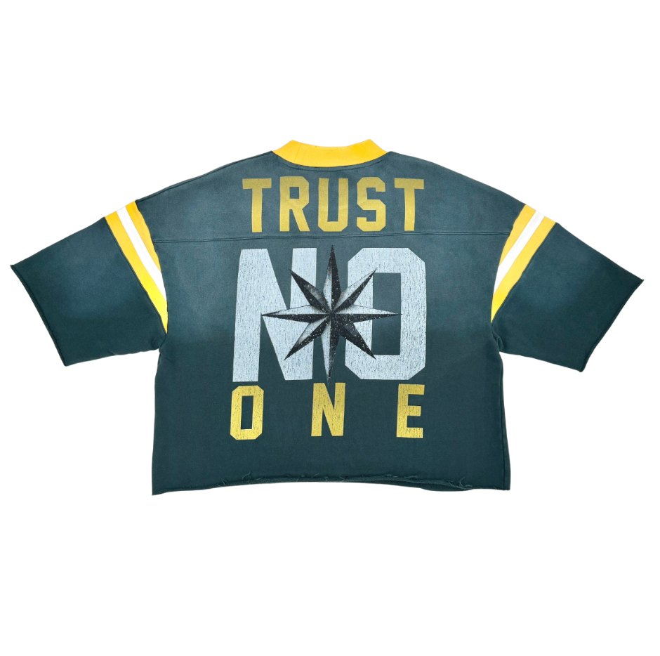 F-Terry Cropped Tee w/Rhinestone - Wash Green