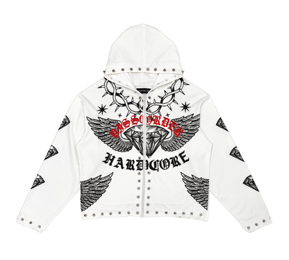 Dissorder Hardcore Zip Up - White