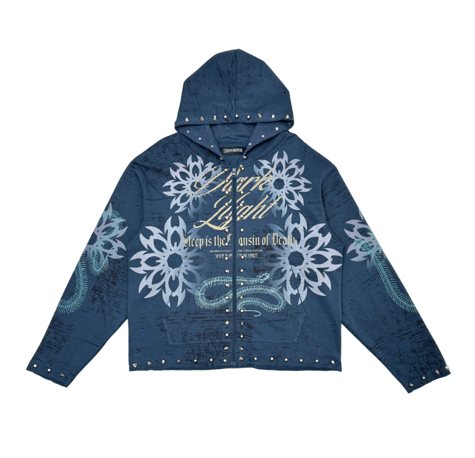 Dissorder Dark Light Zip Up - Blue