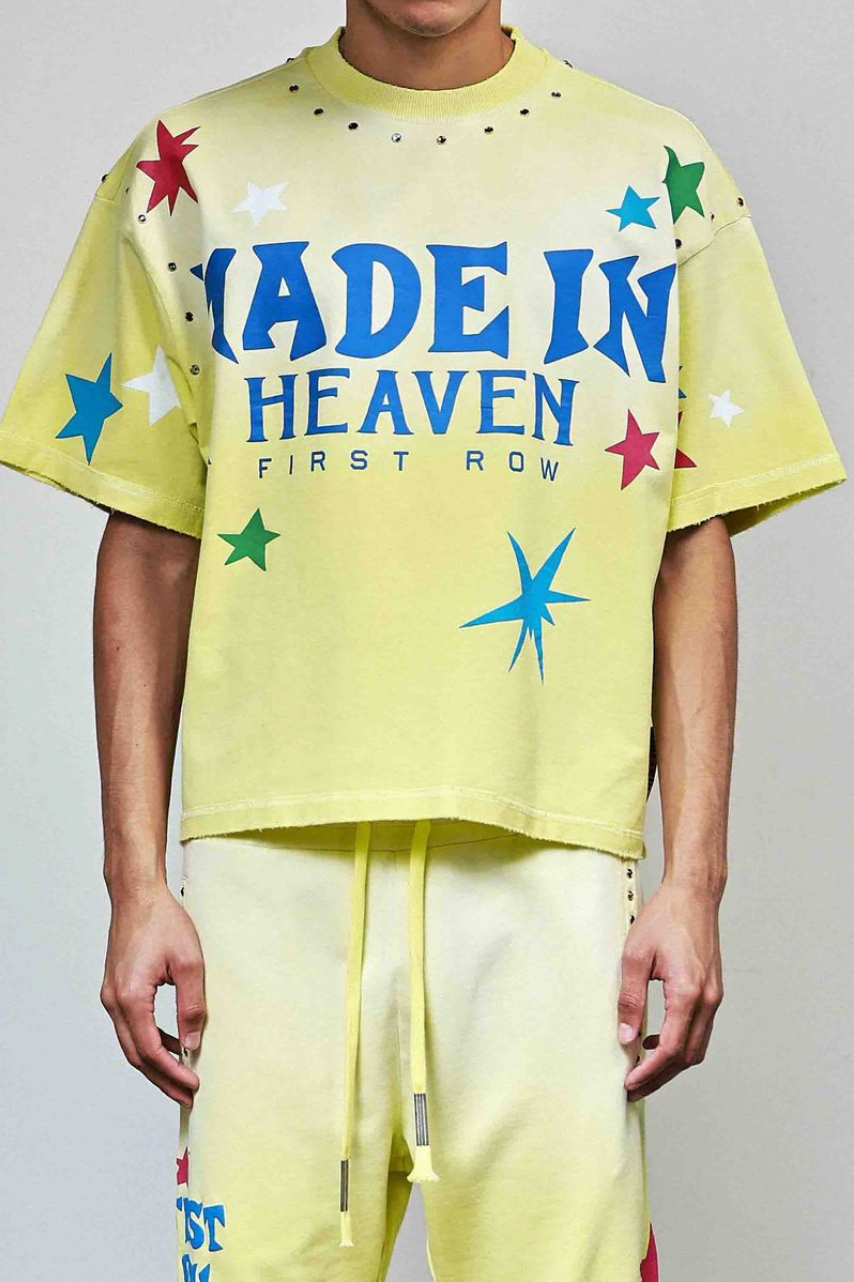 Stars Made In Heaven Cropped Tee - Yellow
