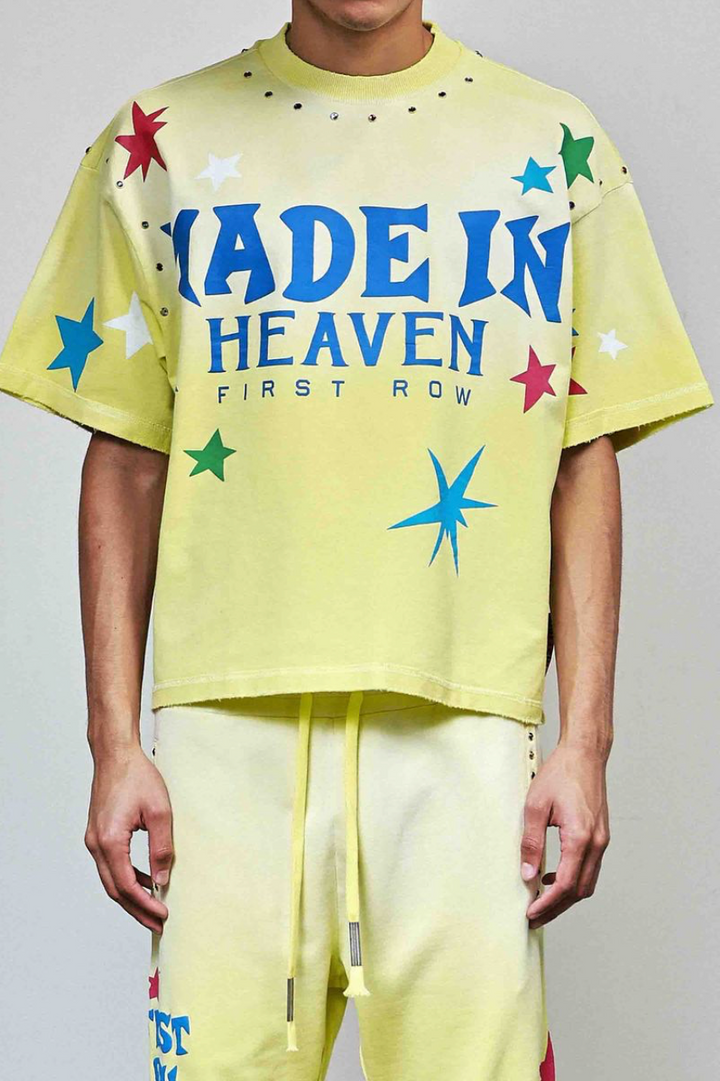 Stars Made In Heaven Cropped Tee - Yellow