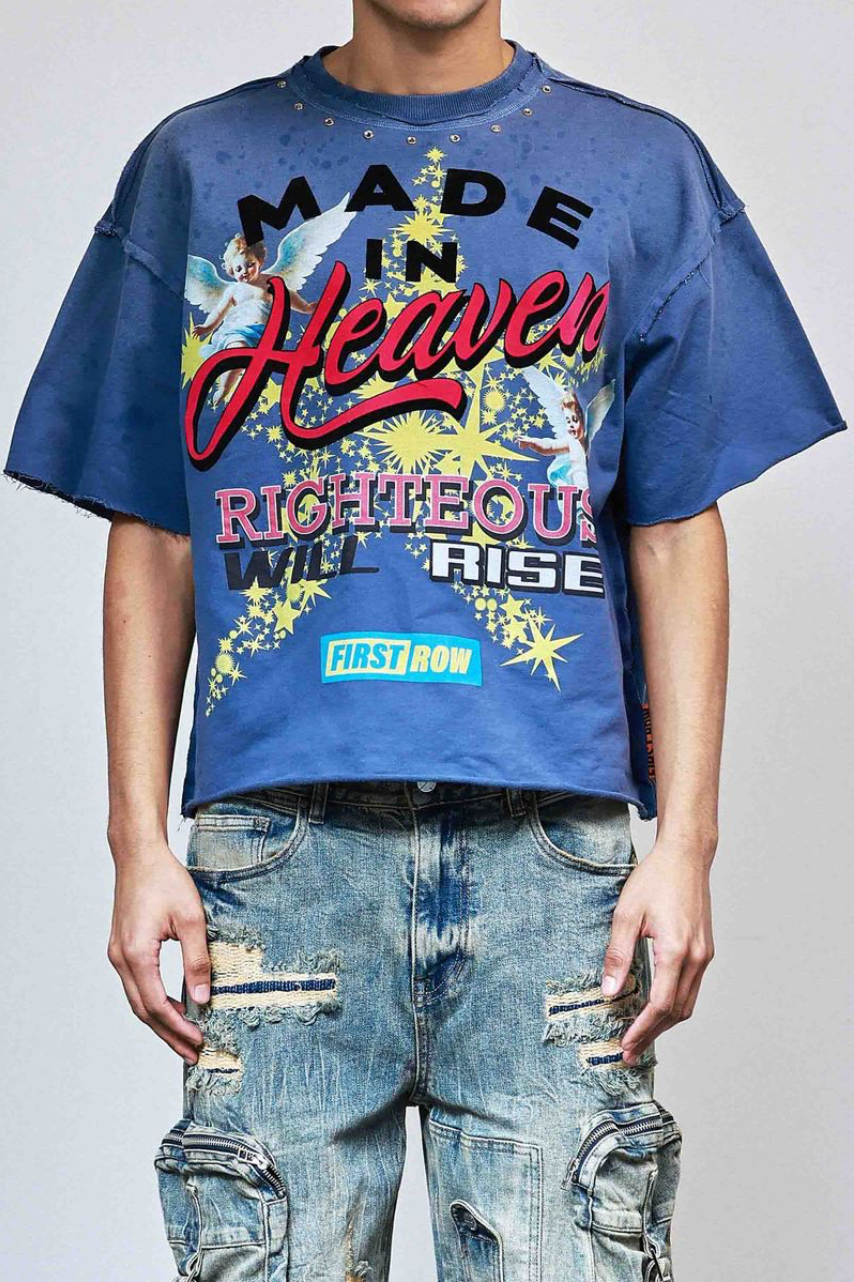 Righteous Will Rise Cropped Tee - Blue – GEAR LOCKER LA