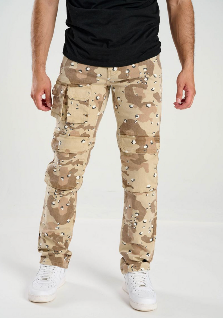 Straight Stacked Cargo Pants - Desert