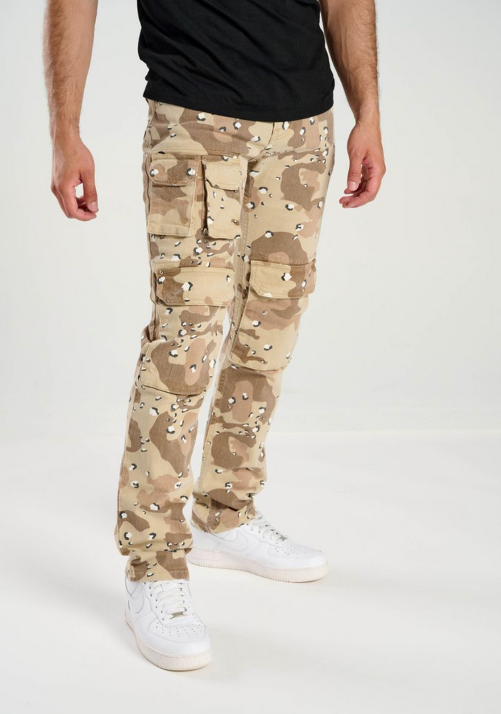 Straight Stacked Cargo Pants - Desert