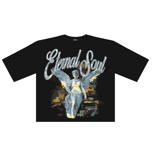 Eternal Soul Cropped Tee - Black