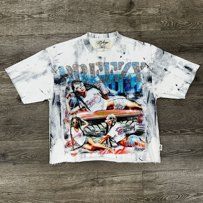 Breezy Rhinestone Cropped Tee - White