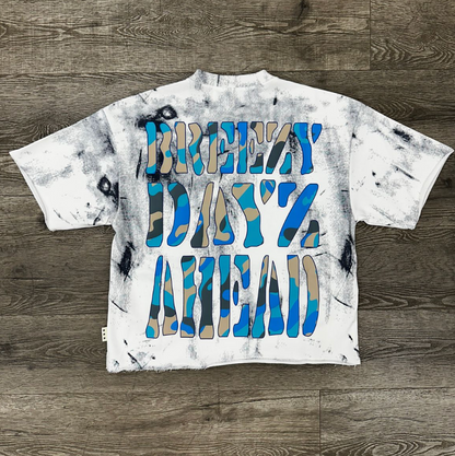 Breezy Rhinestone Cropped Tee - White