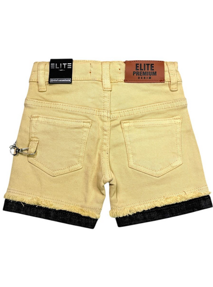 Embellished Kids Jorts - Khaki